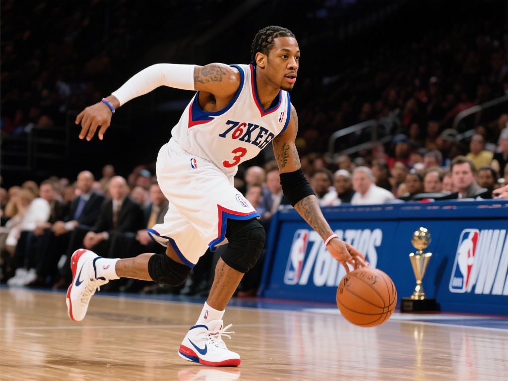 艾弗森于1996年以状元身份加盟费城76人，迅速吸